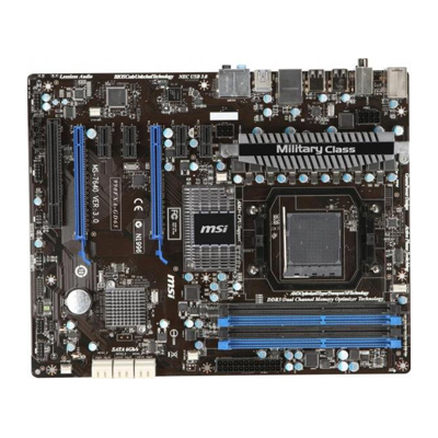 990FXA-GD65-PB-R MSI Socket AM3+ AMD 990FX + SB950 Chipset AMD FX/ AMD Phenom II X8/ AMD Phenom II X6/ Phenom II X4/ Phenom II X3/ AMD Athlon II X4/ Athlon II X3/ Athlon II X2/ AMD Sempron Processors Support DDR3 4x DIM 6x SATA 6.0Gb/s ATX Motherboard (Refurbished)