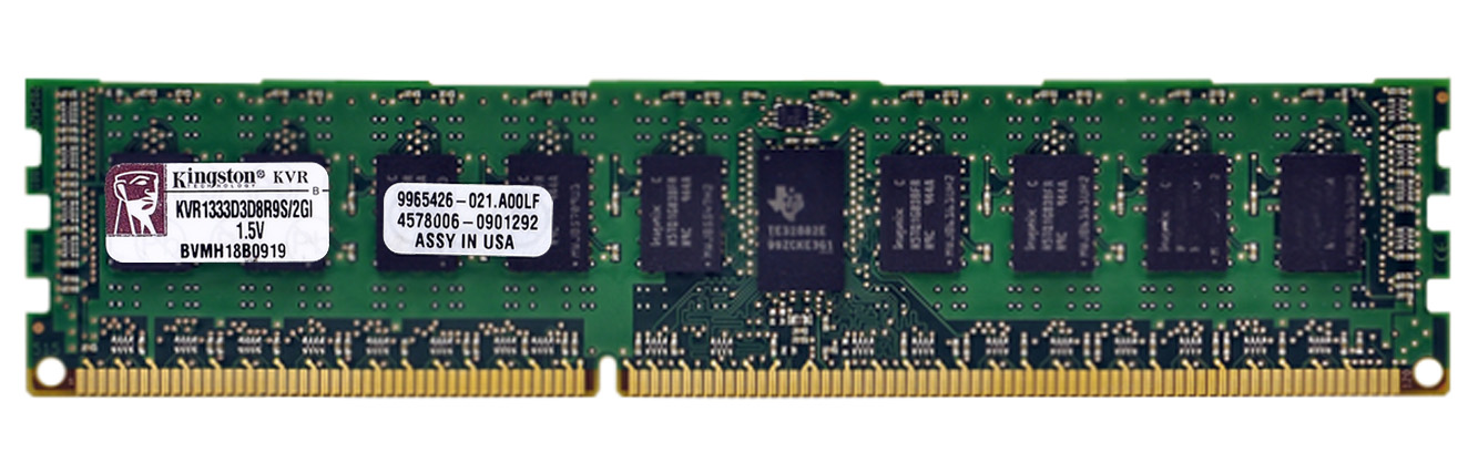 9965426-021.A00LF Kingston 2GB PC3-10600 DDR3-1333MHz ECC Registered CL9 240-Pin DIMM Dual Rank Memory Module
