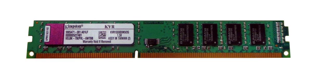99U5471-001.A00LF Kingston 2GB PC3-10600 DDR3-1333MHz non-ECC Unbuffered CL9 240-Pin DIMM Dual Rank Memory Module