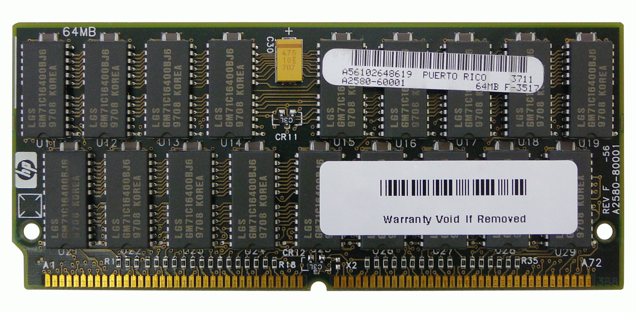 A2580-60001 HP 64MB FastPage ECC SIMM Memory Module