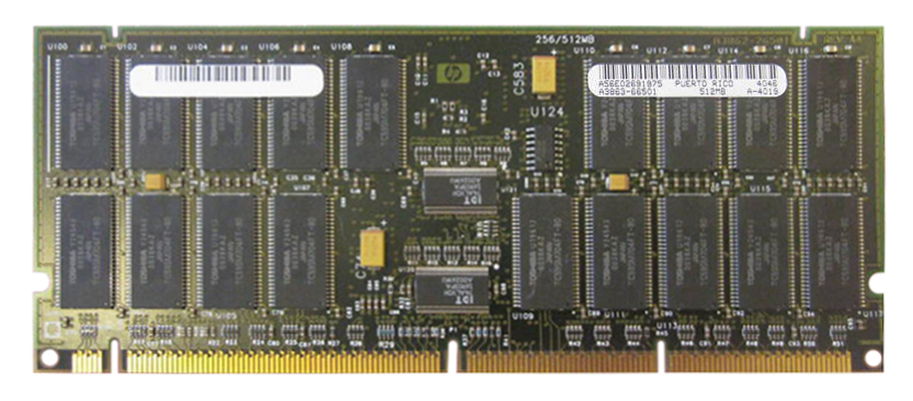 A3863-66501 HP 512MB PC100 100MHz ECC Registered High-Density CL2 278-Pin DIMM Memory Module for L-Class 9000 Server