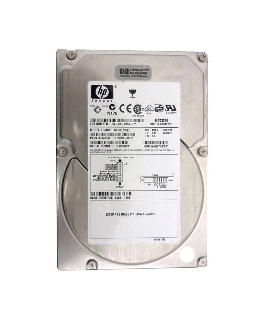 A6740-69001 HP 36.4GB 10000RPM Ultra-160 SCSI 80-Pin LVD Hot Swap 3.5-inch Internal Hard Drive