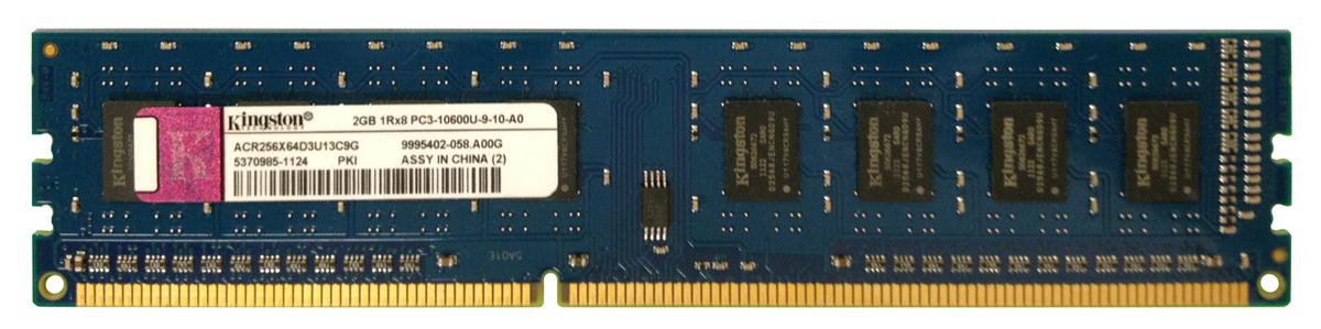 ACR256X64D3U13C9G Kingston 2GB PC3-10600 DDR3-1333MHz non-ECC Unbuffered CL9 240-Pin DIMM Single Rank x8 Memory Module