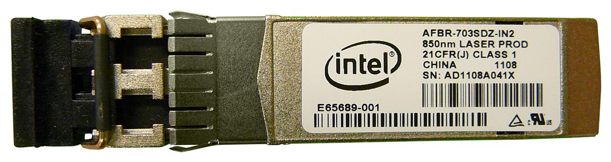 AFBR-703SDZ-IN2 Intel 10Gbps 10GBase-SR Multi-mode Fiber 300m 850nm Duplex LC Connector SFP+ Transceiver Module