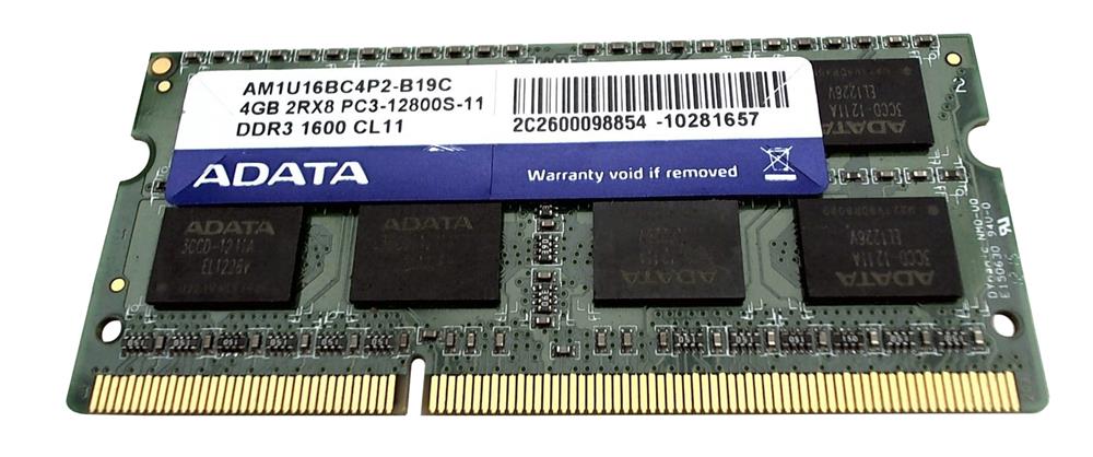 AM1U16BC4P2-B19C ADATA 4GB SoDimm PC12800 Memory
