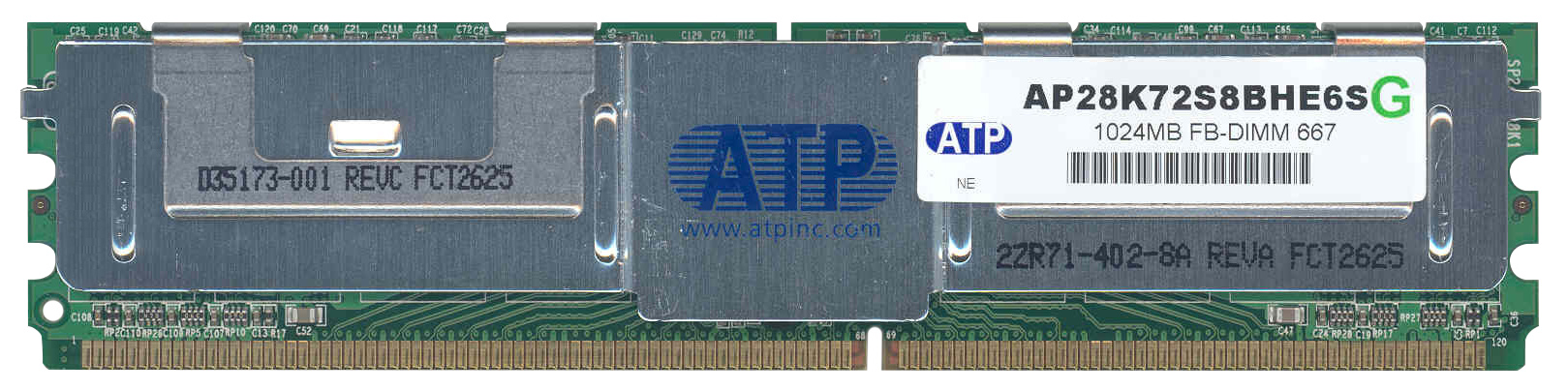 AP28K72S8BHE6S ATP 1GB PC2-5300 DDR2-667MHz ECC Fully Buffered CL5 240-Pin DIMM Dual Rank Memory Module