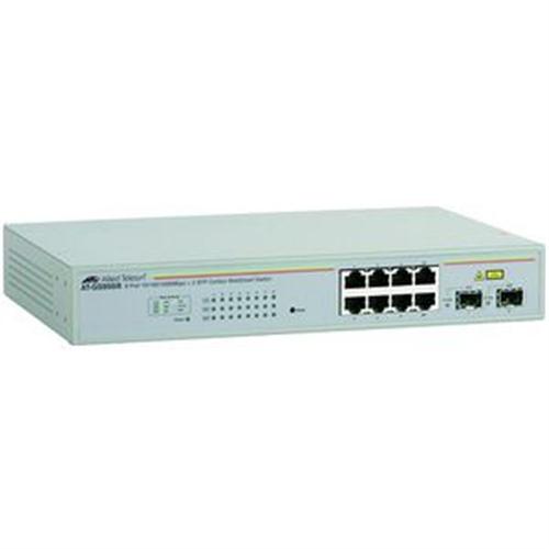 AT-GS950/8-10 Allied Telesis 8-Ports 10/ 100/ 1000Base-T Gigabit Websmart Switch Plus 2 SFP Slots (Refurbished)