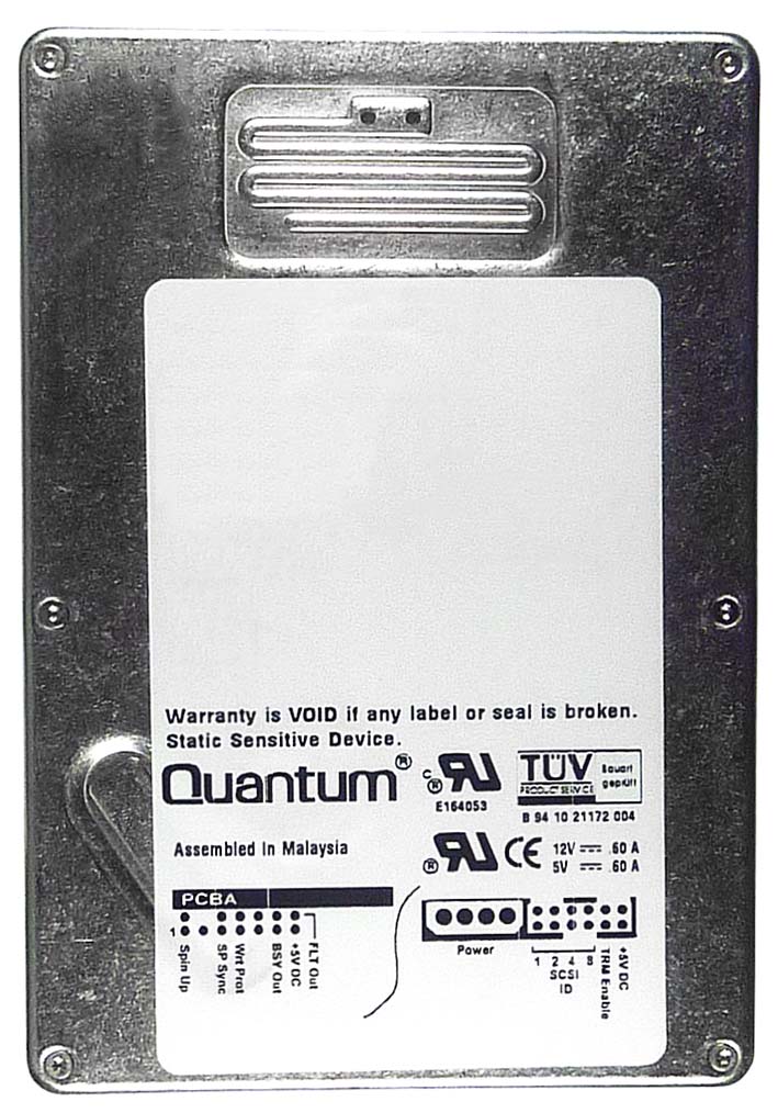 AT10J011 Quantum Atlas 1.07GB 7200RPM Fast Wide SCSI 80-Pin 1MB Cache 3.5-inch Internal Hard Drive