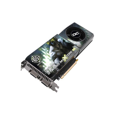 BFGCGTX260MC896OCDE BFG nVidia GeForce GTX 260 Overclock Maxcore 55 896MB 448-Bit GDDR3 PCI Express 2.0 2x Dual-Link DVI-I Video Graphics Card