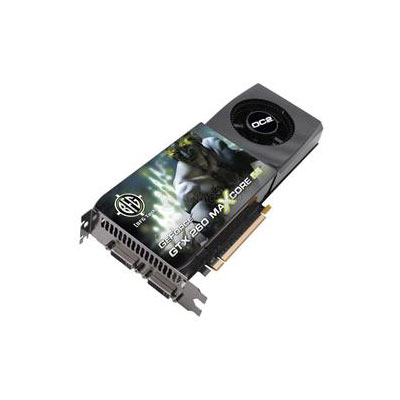 BFGRGTX260MC896OC2DE BFG nVidia GeForce GTX 260 MAXCORE 55 896MB 448-Bit GDDR3 119.1Gbps Cores 216 PCI Express 2.0 2 Dual-Link DVI-I Video Graphics Card