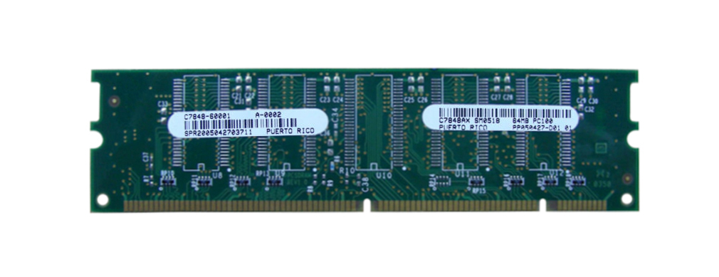 C7848A HP 64MB PC100 100MHz non-ECC Unbuffered 168-Pin SDRAM DIMM Memory Module for HP LaserJet 4550/4600/5500/3700 Series Printers