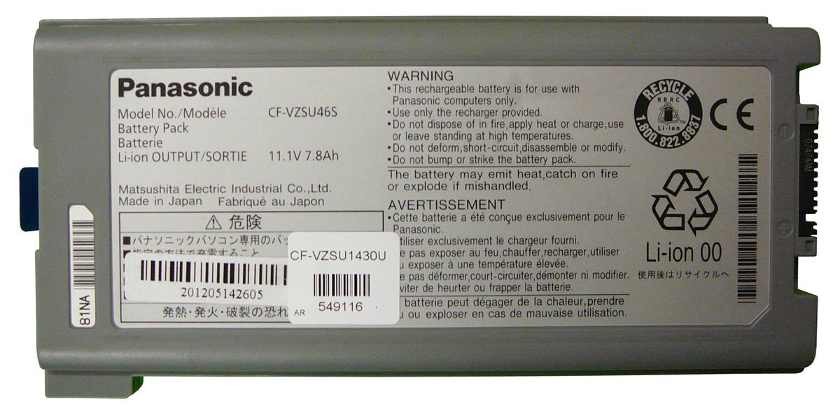 CF-VZSU46S Panasonic 7800mAh Li-ion 11.10V Laptop Battery (Refurbished)