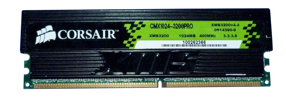 CMX1024-3200PRO Corsair Xms3200 1GB PC3200 DDR-400MHz non-ECC Unbuffered CL3-4-4-8 184-Pin DIMM Memory Module