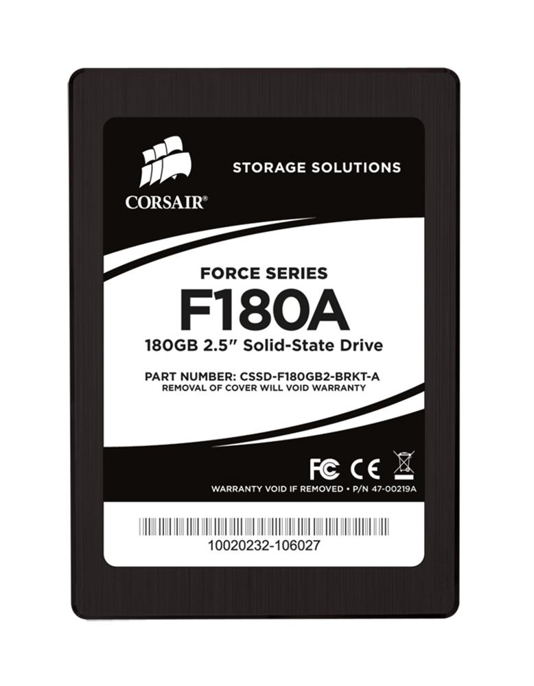 CSSD-F180GB2-BRKT-A Corsair Force F180A Series 180GB MLC SATA 3Gbps 2.5-inch Internal Solid State Drive (SSD)