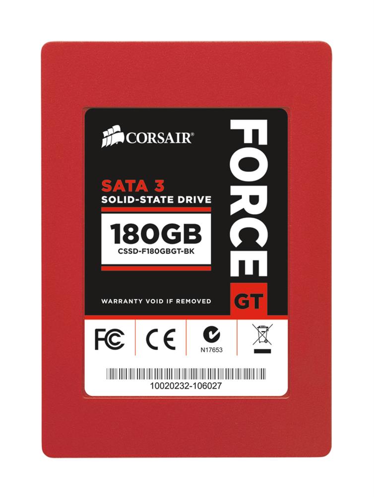 CSSD-F180GBGT-BK Corsair Force GT Series 180GB MLC SATA 6Gbps 2.5-inch Internal Solid State Drive (SSD)