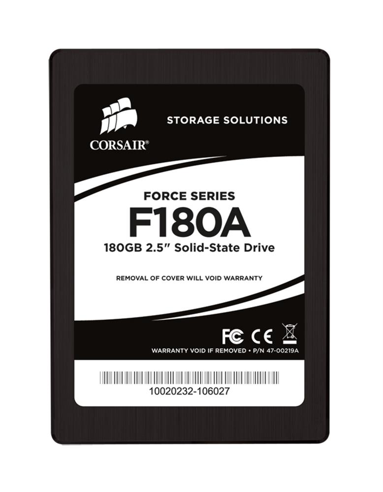 CSSD-F180GBP2-BRKT Corsair Force F180 Series 180GB MLC SATA 3Gbps 2.5-inch Internal Solid State Drive (SSD)