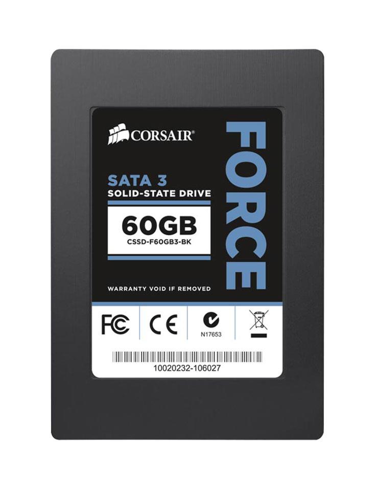 CSSD-F60GB3-BK Corsair Force 3 Series 60GB MLC SATA 6Gbps 2.5-inch Internal Solid State Drive (SSD)