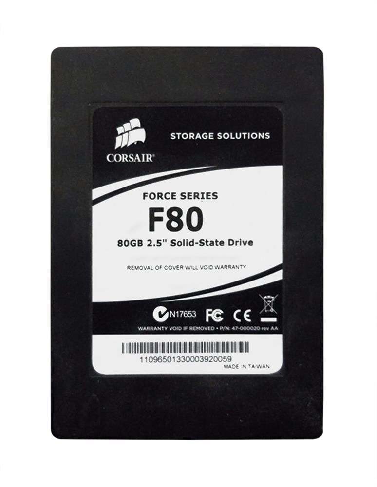 CSSD-F80GBP2-BRKT Corsair Force F80 Series 80GB MLC SATA 3Gbps 2.5-inch Internal Solid State Drive (SSD)