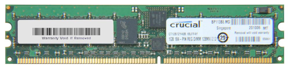 CT12872Y40B Crucial 1GB PC3200 DDR-400MHz Registered ECC CL3 184-Pin DIMM 2.5V Single Rank Memory Module