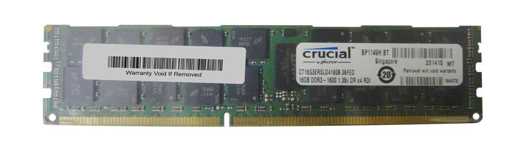 CT16G3ERSLD4160B.36FED Crucial 16GB PC3-12800 DDR3-1600MHz Registered ECC CL11 240-Pin DIMM 1.35V Low Voltage Dual Rank Memory Module