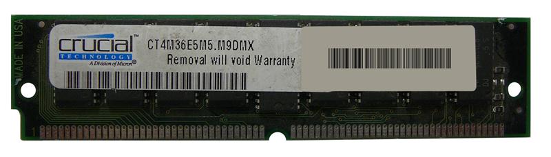 CT4M36E5M5.M9DMX Crucial 16MB EDO ECC Parity 60ns 5V 72-Pin SIMM Memory Module