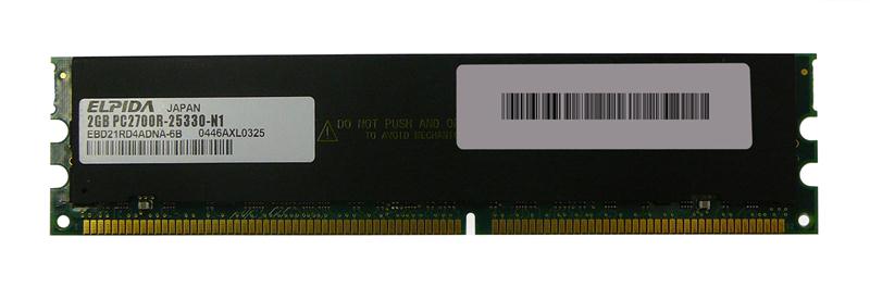EBD21RD4ADNA-6B Elpida 2GB PC2700 DDR-333MHz Registered ECC CL2.5 184-Pin DIMM 2.5V Dual Rank Memory Module