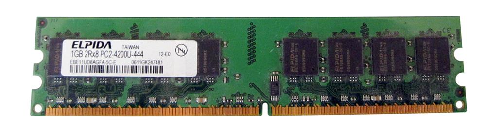EBE11UD8AGFA-5C-E Elpida 1GB PC2-4200 DDR2-533MHz non-ECC Unbuffered CL4 240-Pin DIMM Memory Module