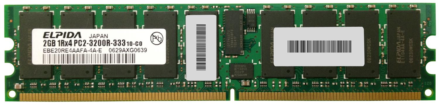 EBE20RE4AAFA-4A-E Elpida 2GB PC2-3200 DDR2-400MHz ECC Registered CL3 240-Pin DIMM Single Rank Memory Module