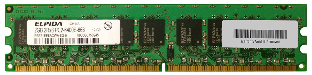 EBE21EE8ACWA-8G-E Elpida 2GB PC2-6400 DDR2-800MHz ECC Unbuffered CL5 240-Pin DIMM Dual Rank Memory Module
