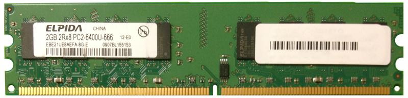 EBE21UE8AEFA-8G-E Elpida 2GB PC2-6400 DDR2-800MHz non-ECC Unbuffered CL6 240-Pin DIMM Memory Module