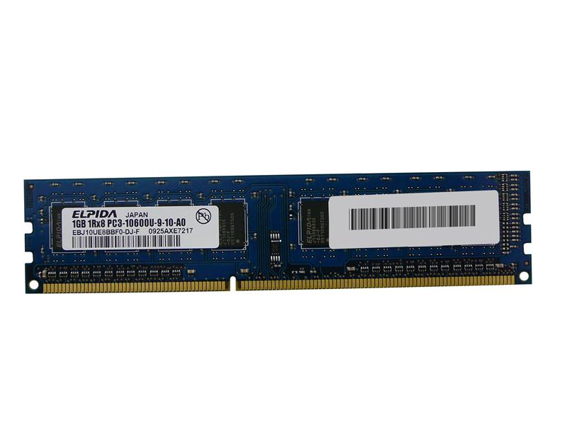 EBJ10UE8BBF0-DJ-F Elpida 1GB PC3-10600 DDR3-1333MHz non-ECC Unbuffered CL9 240-Pin DIMM Single Rank Memory Module