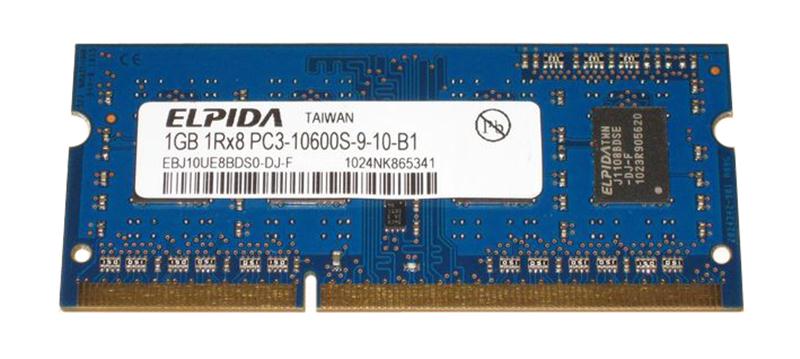 EBJ10UE8BDS0-DJ-F-06 Elpida 1GB PC3-10600 DDR3-1333MHz non-ECC Unbuffered CL9 204-Pin SoDimm Single Rank Memory Module