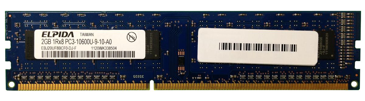 EBJ20UF8BCF0-DJ-F Elpida 2GB PC3-10600 DDR3-1333MHz non-ECC Unbuffered CL9 240-Pin DIMM Single Rank Memory Module