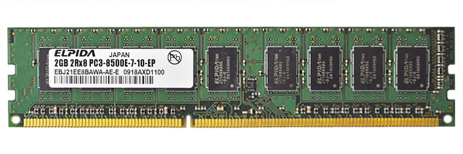 EBJ21EE8BAWA-AE-E Elpida 2GB PC3-8500 DDR3-1066MHz ECC Unbuffered CL7 240-Pin DIMM Dual Rank Memory Module