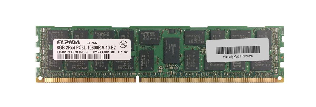 EBJ81RF4ECFD-DJ-F Elpida 8GB PC3-10600 DDR3-1333MHz ECC Registered CL9 240-Pin DIMM 1.35V Low Voltage Dual Rank Memory Module