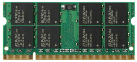 ELIPDA/3RD-11524 Elpida 2GB PC2-6400 DDR2-800MHz non-ECC Unbuffered CL5 200-Pin SoDimm Dual Rank Memory Module