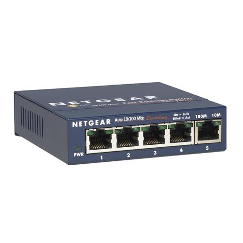 FS105NAR NetGear ProSafe 5-Port 10/100Mbps Fast Ethernet Desktop Switch with Auto Uplink (Refurbished)