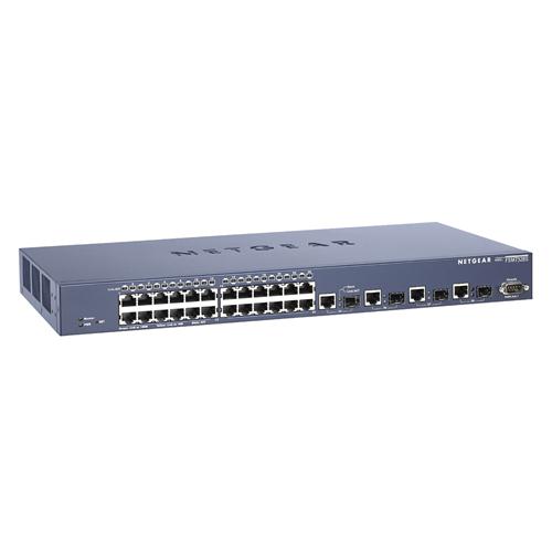 FSM7328S NetGear ProSafe 24-Ports 10/100Mbps + 1000Mbps Layer 3 Managed Stackable Switch with 4 Gigabit Ports (Refurbished)