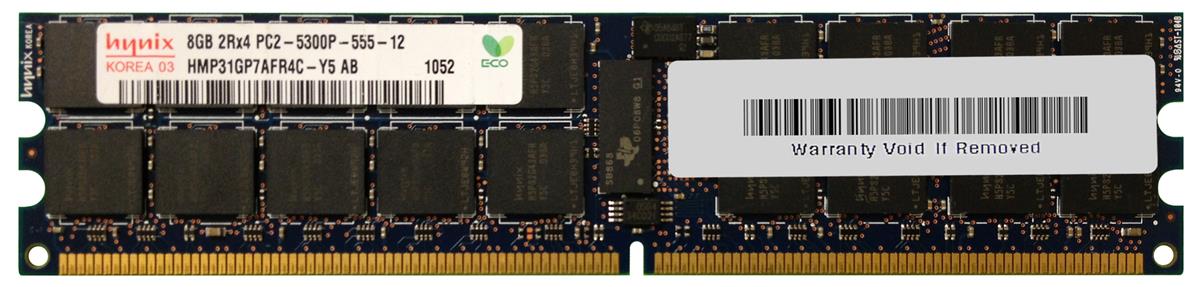 HMP31GP7AFR4C-Y5 Hynix 8GB PC2-5300 DDR2-667MHz ECC Registered CL5 240-Pin DIMM Dual Rank Memory Module
