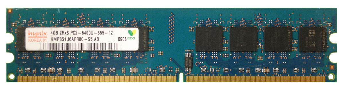 HMP351U6AFR8C-S5 Hynix 4GB PC2-6400 DDR2-800MHz non-ECC Unbuffered CL5 240-Pin DIMM Dual Rank Memory Module