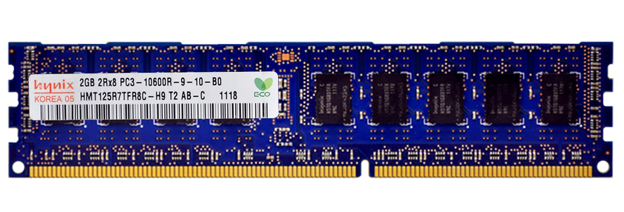 HMT125R7TFR8C-H9 Hynix 2GB PC3-10600 DDR3-1333MHz ECC Registered CL9 240-Pin DIMM Dual Rank Memory Module