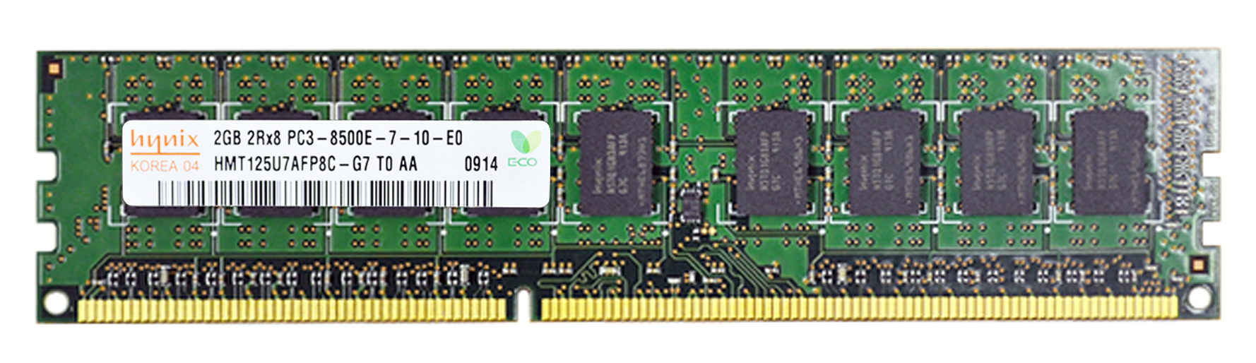 HMT125U7AFP8C-G7 Hynix 2GB PC3-8500 DDR3-1066MHz ECC Unbuffered CL7 240-Pin DIMM Dual Rank Memory Module