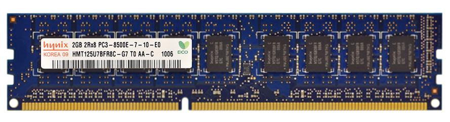 HMT125U7BFR8C-G7T0 Hynix 2GB PC3-8500 DDR3-1066MHz ECC Unbuffered CL7 240-Pin DIMM Dual Rank Memory Module