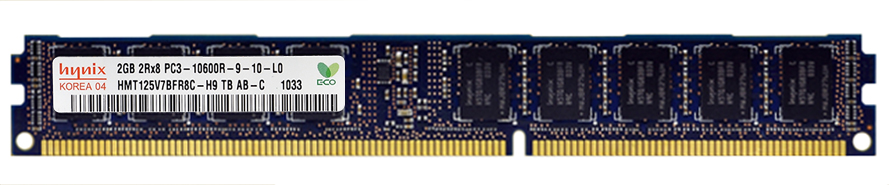 HMT125V7BFR8C-H9 Hynix 2GB PC3-10600 DDR3-1333MHz ECC Registered CL9 240-Pin DIMM Very Low Profile (VLP) Dual Rank Memory Module