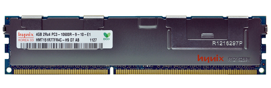 HMT151R7TFR4C-H9 Hynix 4GB PC3-10600 DDR3-1333MHz ECC Registered CL9 240-Pin DIMM Dual Rank Memory Module