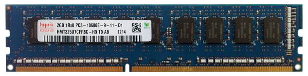 HMT325U7CFR8C-H9 Hynix 2GB PC3-10600 DDR3-1333MHz ECC Unbuffered CL9 240-Pin DIMM Single Rank Memory Module