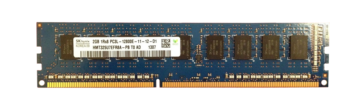 HMT325U7EFR8A-PB Hynix 2GB PC3-12800 DDR3-1600MHz ECC Unbuffered CL11 240-Pin DIMM 1.35V Low Voltage Single Rank Memory Module