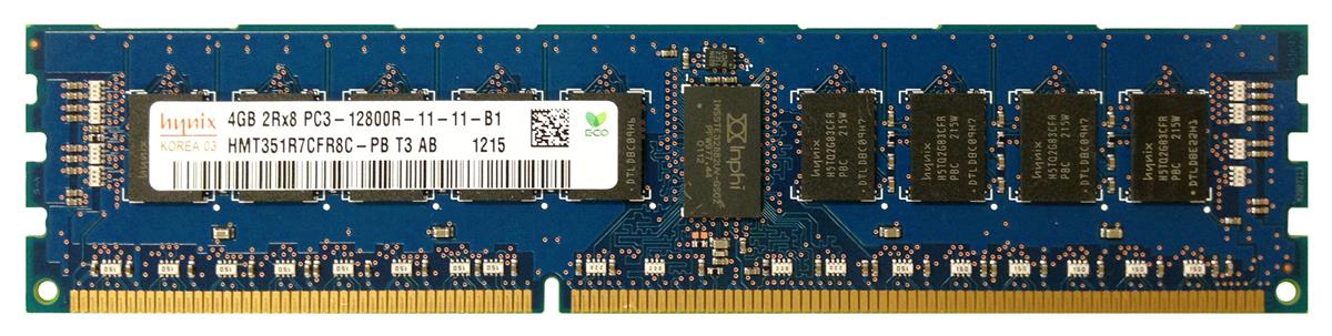 HMT351R7CFR8C-PBT3 Hynix 4GB PC3-12800 DDR3-1600MHz ECC Registered CL11 240-Pin DIMM Dual Rank Memory Module