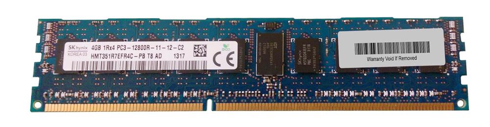 HMT351R7EFR4C-PB Hynix 4GB PC3-12800 DDR3-1600MHz ECC Registered CL11 240-Pin DIMM Single Rank Memory Module