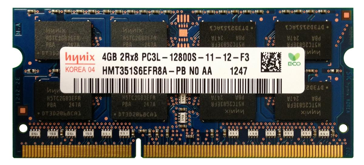 HMT351S6EFR8A-PB Hynix 4GB PC3-12800 DDR3-1600MHz non-ECC Unbuffered CL11 204-Pin SoDimm 1.35V Low Voltage Dual Rank Memory Module